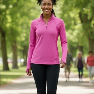 Champion Authentic Pink Heather ¼ Zip Pullover - S/P